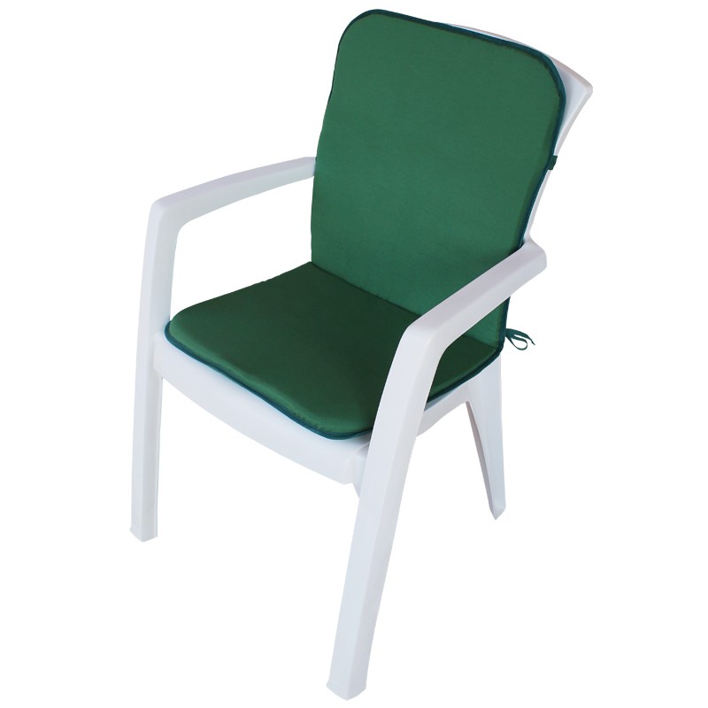 Cuscino Per Sedia Da Esterno Quadrato 39x39 Cm A Righe Grigie E Bianche - Imbottito In Poliestere Con Lacci, Resistente Alle Intemperie